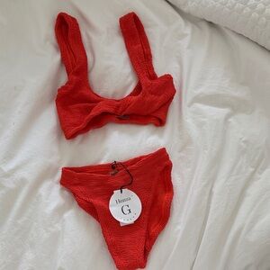 NWT Hunza G bikini - orange/red